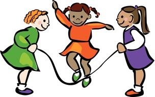 Children Jumping For Joy drawing