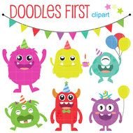 Monster Birthday Bash Digital For Scrapbooking Card Making