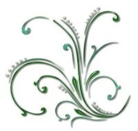 green pattern on a black background