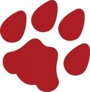 red tiger footprint as picture for clipart