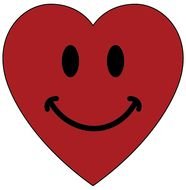 burgundy heart with a smile