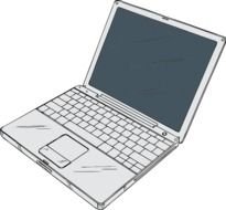 Cartoon grey laptop clipart