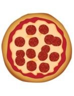 Pepperoni Pizza, top view, drawing