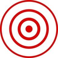 painted red-white round target