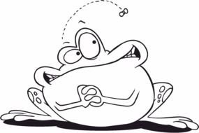 Black and white drawing of the frog clipart