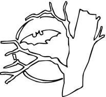 bat on a tree as a graphic illustration