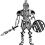 painted gladiator in armor