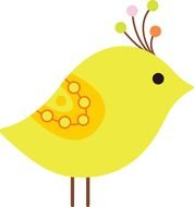 drawing of a yellow bird on a white background