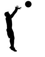 silhouette of a man with a ball