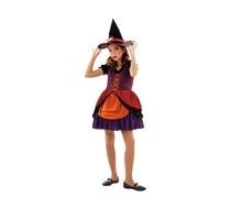 child girl wearing witch hat