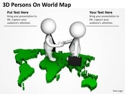 3d Persons On World Map drawing