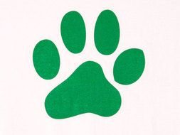 Green Print Paw Clipart