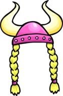 cartoon Viking Helmet with horns and braids as an illustration