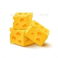 Graphicriver Cubes Of Yellow Cheese On White Background Vector