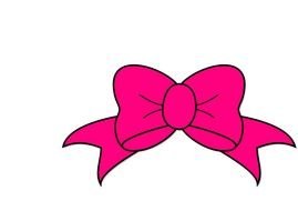 pink ribbon bow on white background