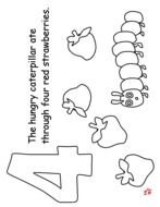picture with the number 4 and drawings of berries