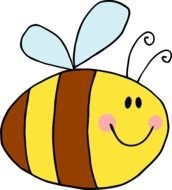 drawing of a happy bee