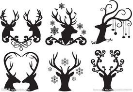 Clip Art of the reindeers