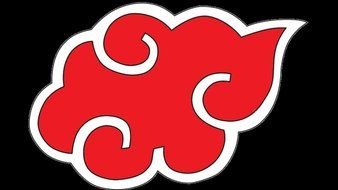 red cloud on a black background as a picture for clipart