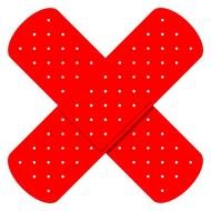 Red Crossed Bandaids drawing