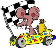 Clipart of mouse on a race