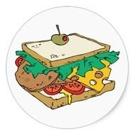 Sandwich Junk Snack Food Cartoon Art Stickers Zazzle