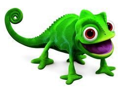 green chameleon from Rapunzel cartoon