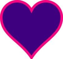 purple heart with pink rim