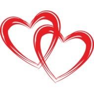 Two red hearts clipart