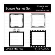 Clip Art Digital Square Frames Set