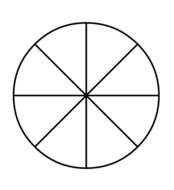 Fraction Pie Divided Into Eighths Etc N2