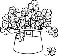 clover in a hat as a picture for clipart