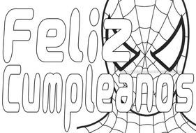Black and white drawing with Spyder Man clipart