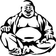 painted laughing buddha