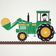Farm Tractor Hay Wagon Vinyl Wall Decal Stickers By Graphicspaces