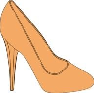 Orange High Heeled Shoe At Clkercom Vector Online