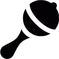 Black Rattle Icon Free Baby Icons