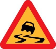 Slippery Road Sign At Clkercom Vector Online