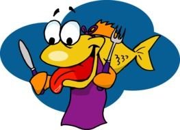 cartoon hungry fish