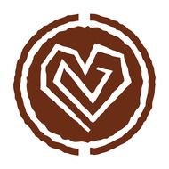 abstract heart in a brown circle