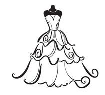 Wedding white dress drawing