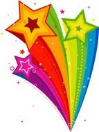 Colorful rainbow stars clipart