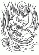 mother with a baby in the reeds as a picture for clipart