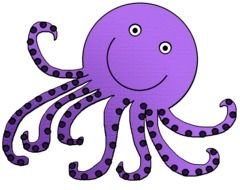 purple cartoon octopus