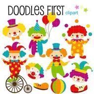 Cute Clowns Digital For Scrapbooking Card By Doodlesfirst $2