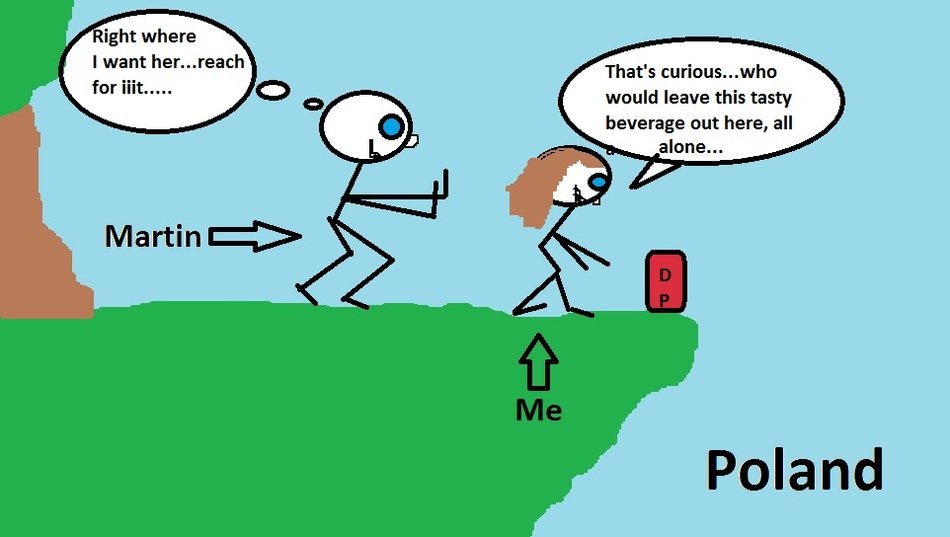 two stick figures on map