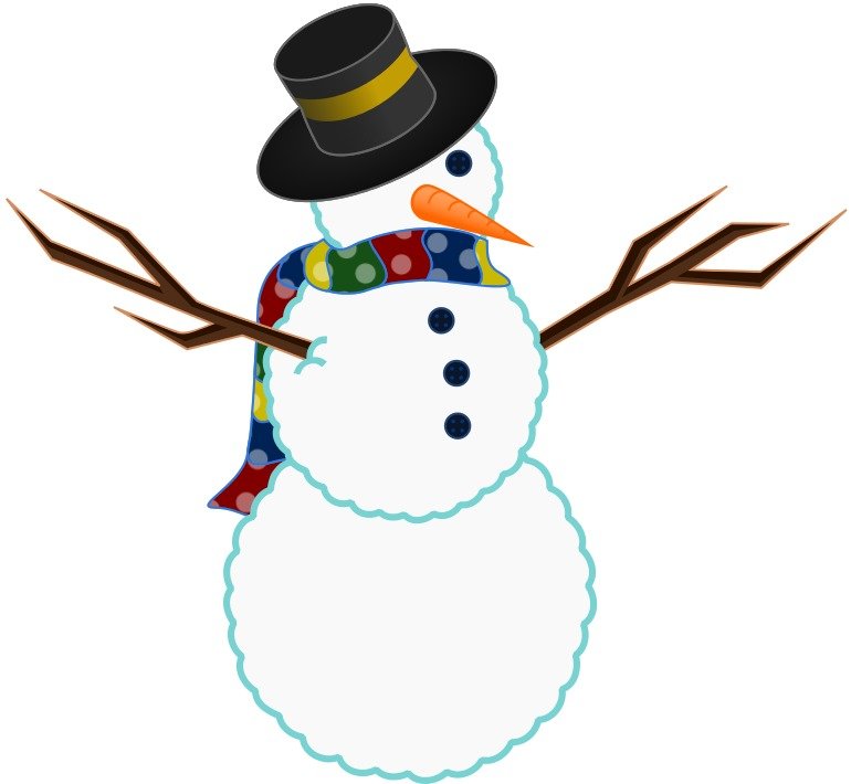 Scarfed Snowman Svg Vector clipart