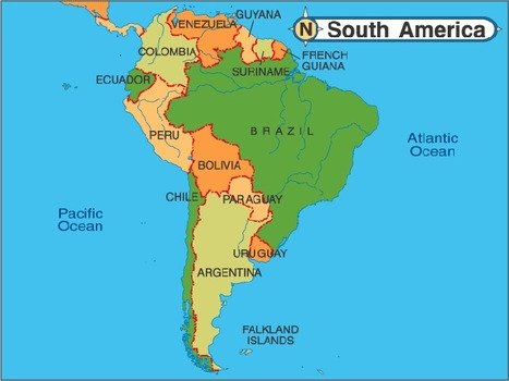 Map Of South America For Kids