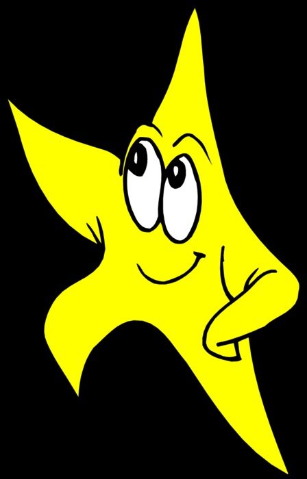 yellow star on a black background