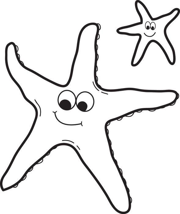 Free Printable Two Starfish Coloring Page For Kids